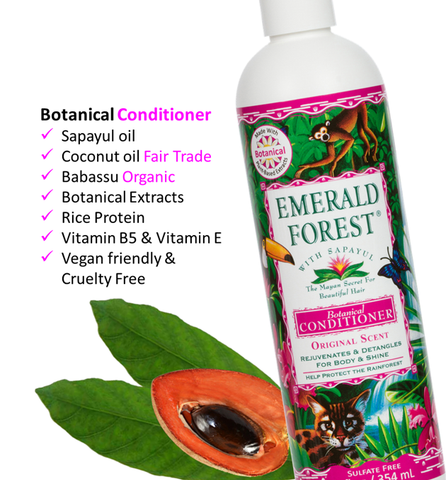 Emerald Forest Original Scent Botanical Conditioner with Sapayul, Sulfate Free, Organic, Fair Trade ingredients.