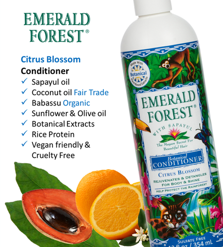Emerald Forest Citrus Blossom Conditioner, rejuvenates, detangles for body & shine.