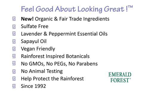 Emerald Forest Moisturizing Conditioner, for Dry, Damaged, Color Treated hair, Sulfate Free, Organic, Fair Trade ingredients.