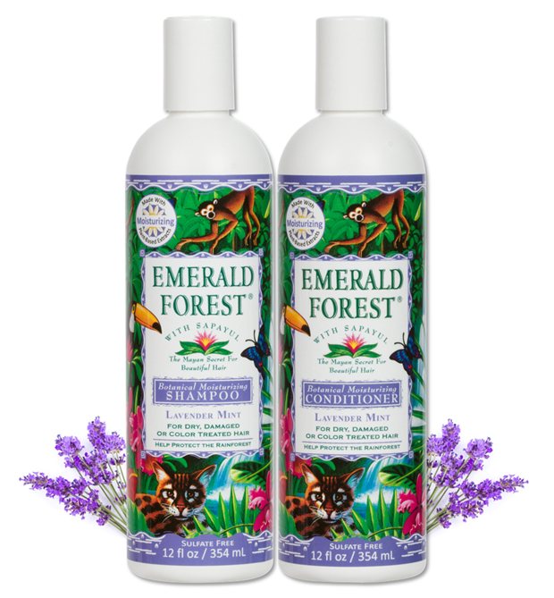 Emerald Forest Moisturizing Shampoo & Conditioner Bundle, Lavender Mint, Sulfate Free Shampoo. Organic, Fair Trade ingredients.
