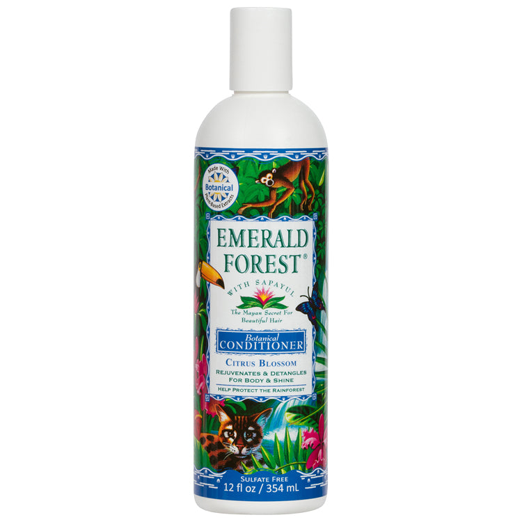 Emerald Forest Botanical Conditioner, with Sapayul, Sulfate Free, Organic, Fair Trade ingredients. Vegan Friendly & Cruelty Free conditioner.